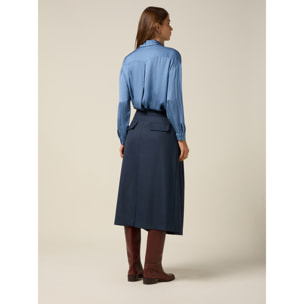Oltre - Gonna svasata midi - Blu