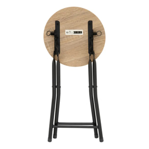 Tabourets pliants effet bois naturel