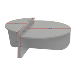 Table basse moderne grise effet laqué - 2 hauteurs MARFA