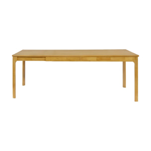 Table à manger rectangle extensible bois d'hévéa placage chêne 6-10 places FÉLICIE
