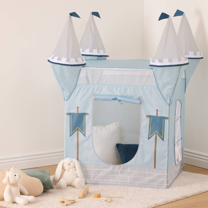 Tente château fort 130x78cm bleu