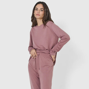 Pantalón largo básico deportivo malva