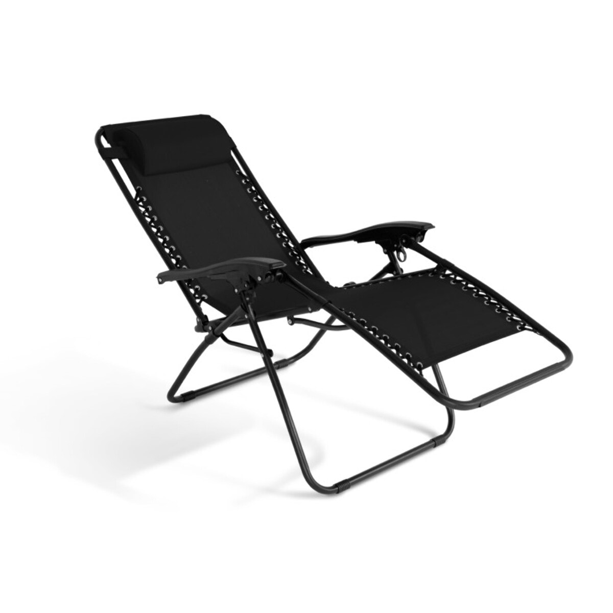 Fauteuils de jardin Relax inclinables noirs - lot de 2