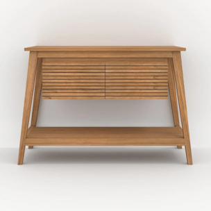 Meuble de salle de bain en bois de teck 120 cm - César