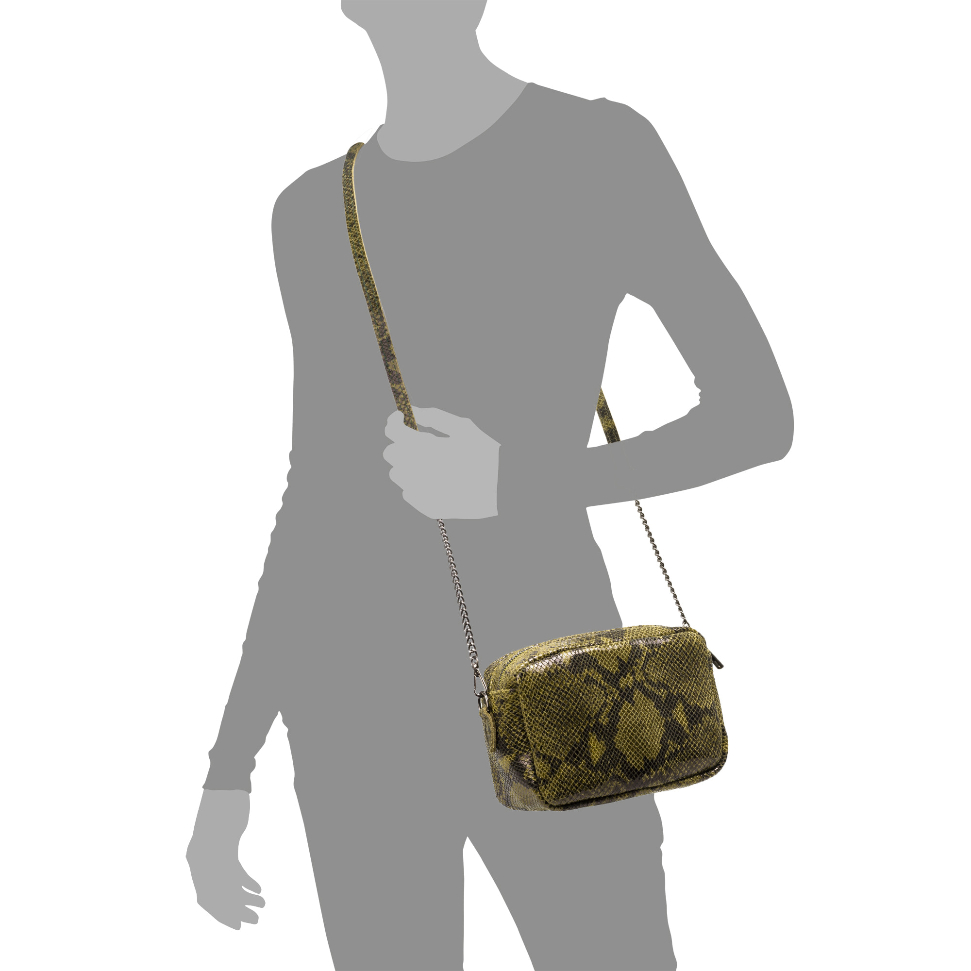 Santina Borsa a tracolla Donna.Pelle autentica Suede Pitone