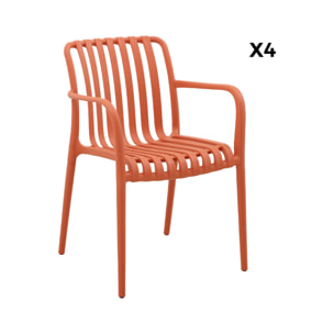 Fauteuil de jardin plastique (lot de 4) AGATHE FAUTEUILS