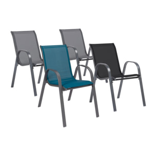 Chaises de jardin - Mix color - gris anthracite, gris clair, bleu, noir