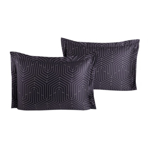 Lot de 2 Taies d'oreiller satin de coton imprimé