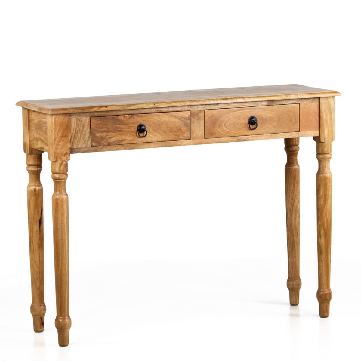 Consolle in legno di mango con finitura naturale 110x35x72 cm