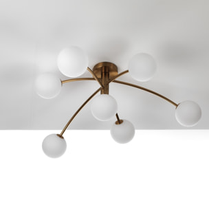 Plafonnier Tomasucci ARCHES, en acier et verre, blanc