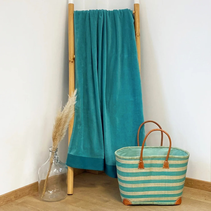 Serviette de bain éponge velours unie - Shady Latigo - 90x160cm - 370g/m²