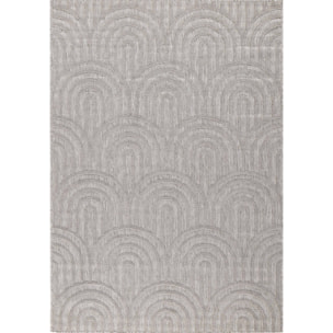 SANTORINI - Tapis d'intérieur/extérieur à motifs en relief arc - Gris