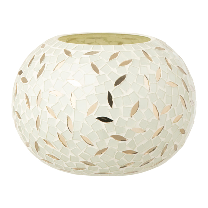 J-Line bougeoir Bal - verre - blanc/argent - small