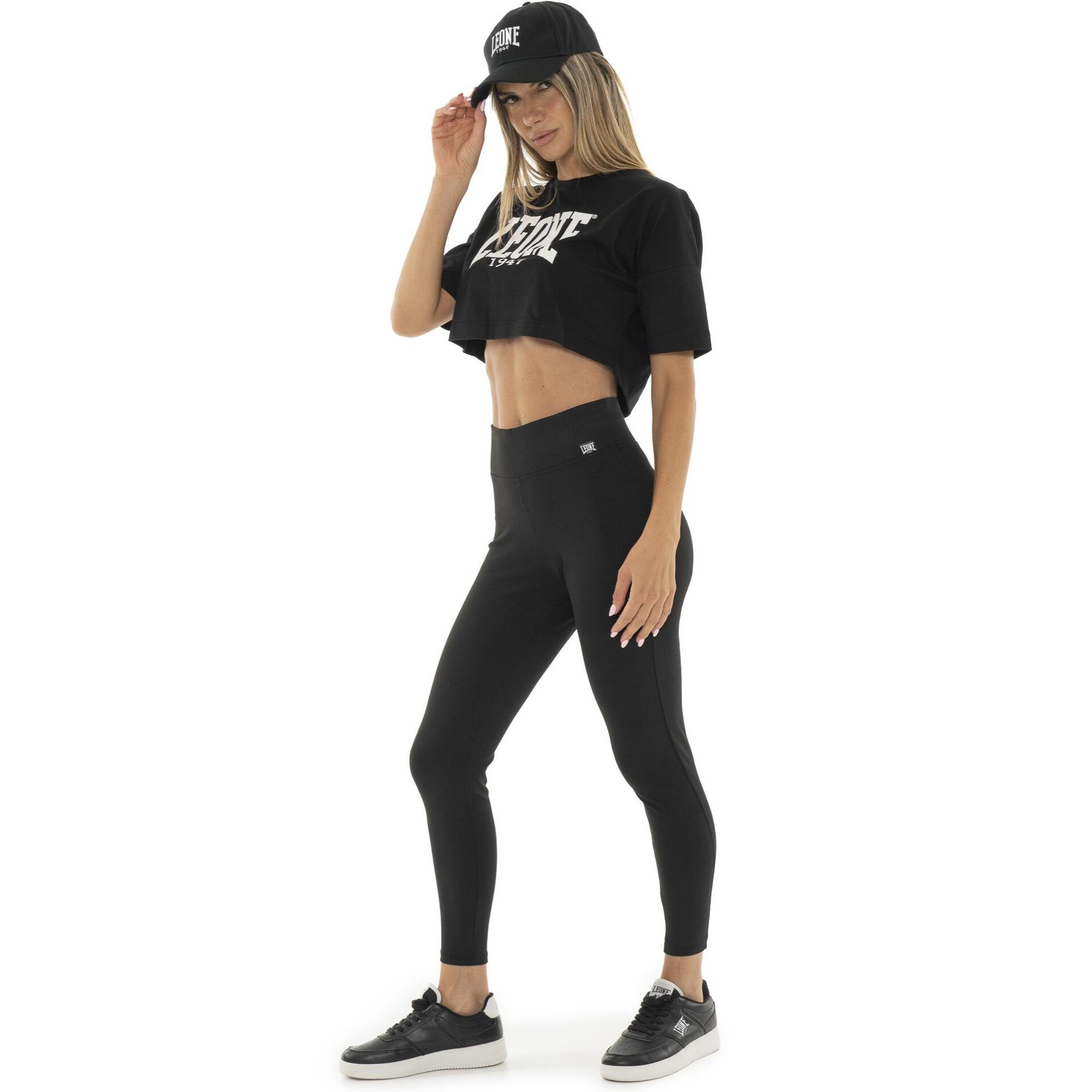 Leggings da donna a costine elasticizzato Leone Basic