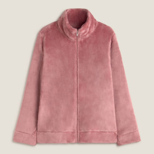 Chaqueta polar cremallera Est color rosa oscuro Poliéster