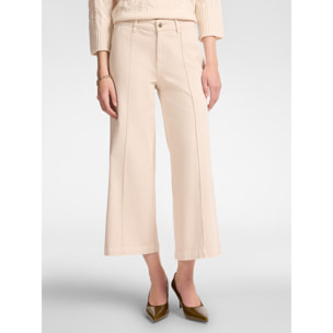 Elena Mirò - Pantaloni cropped marinière - Beige