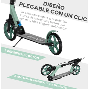 Patinete Plegable para Niños +14 Años con Manillar Ajustable 91,5x36,5x91-104 cm