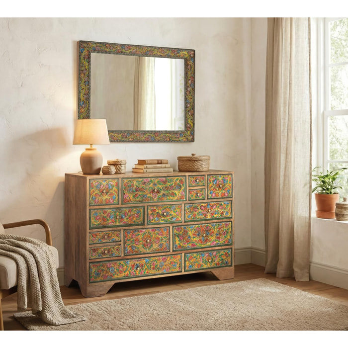 Cómoda de Madera de Mango 116 Cm Estilo Étnico