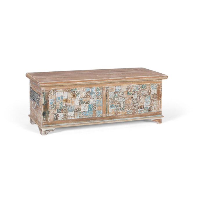 Baúl - madera de mango y madera reciclada - 41x106x36cm