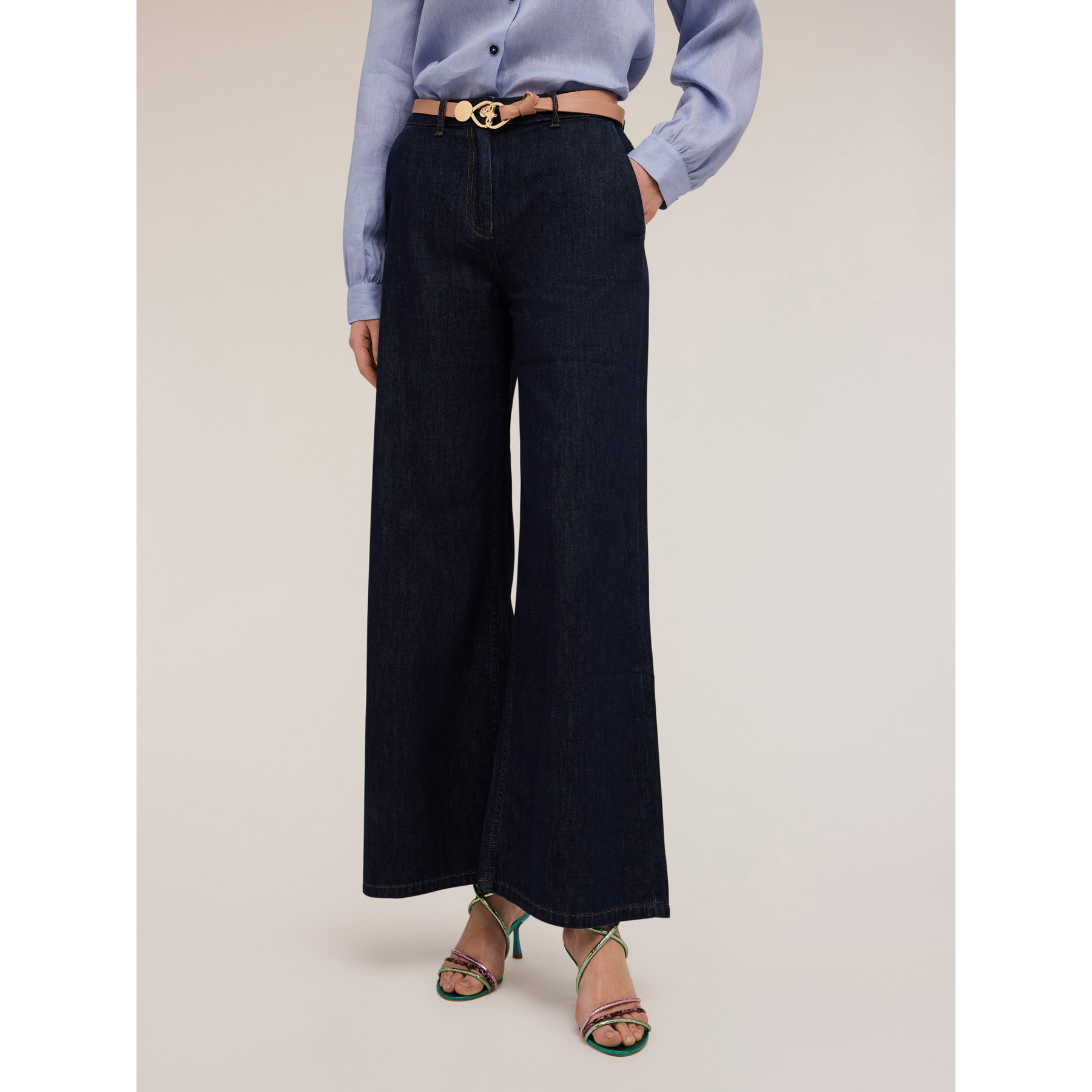 Motivi - Jeans wide leg blue rinse - Blu