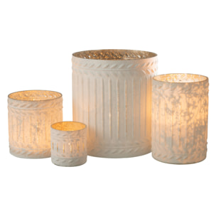 J-Line bougeoir Ezy - verre - blanc - extra large