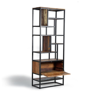 Librería de Madera Reciclada 80 Cm Estilo Industrial Vintage