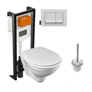 Pack WC suspendu sans bride Patio + porte-balai Eo