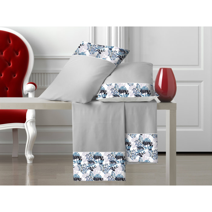 Completo letto Armonie IPERSAN Puro Cotone Mora Grigio