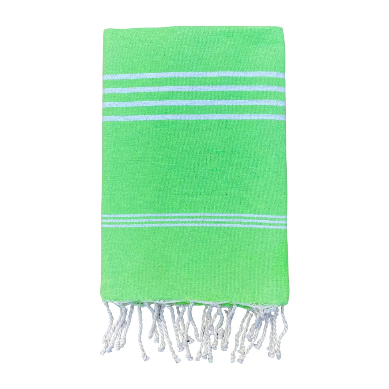 Fouta plate traditionnelle - Kolora Vert - 100x200cm - 190g/m²