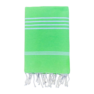 Fouta plate traditionnelle - Kolora Vert - 100x200cm - 190g/m²