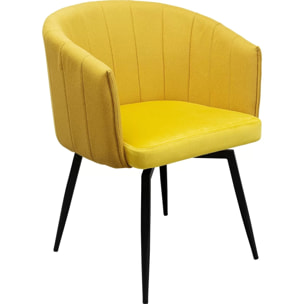 Chaise avec accoudoirs pivotante Merida jaune Kare Design