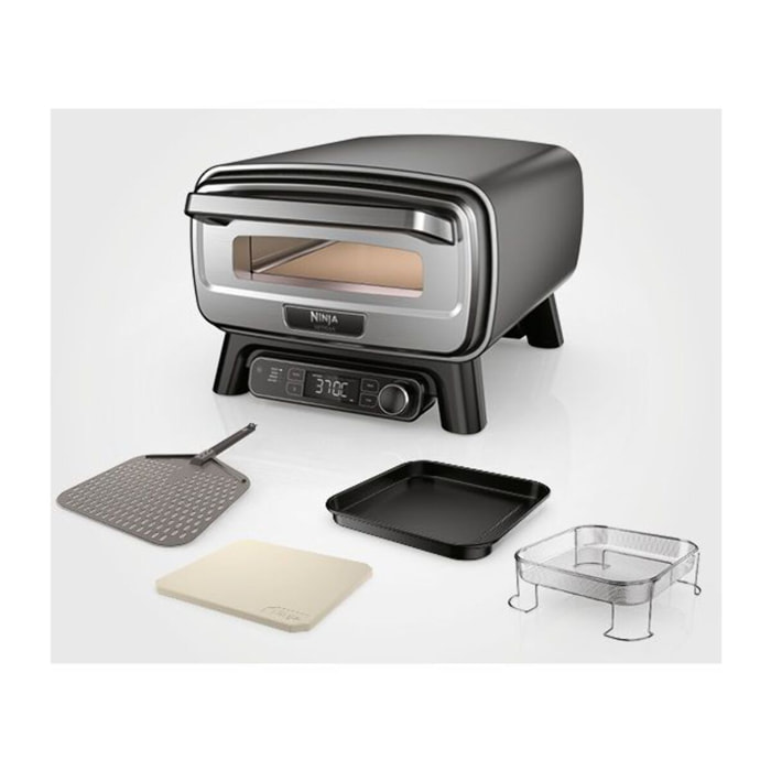 Four à pizza électrique NINJA MO201EU inox noir pizza 30 cm, fonction air fryer, thermostat digital