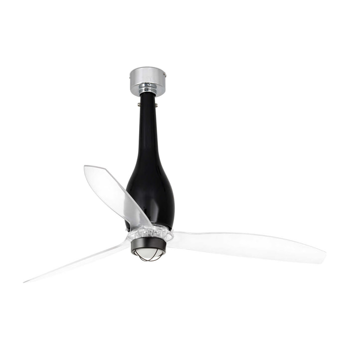 ETERFAN M LED Ventilateur noir brillant/transparent DC