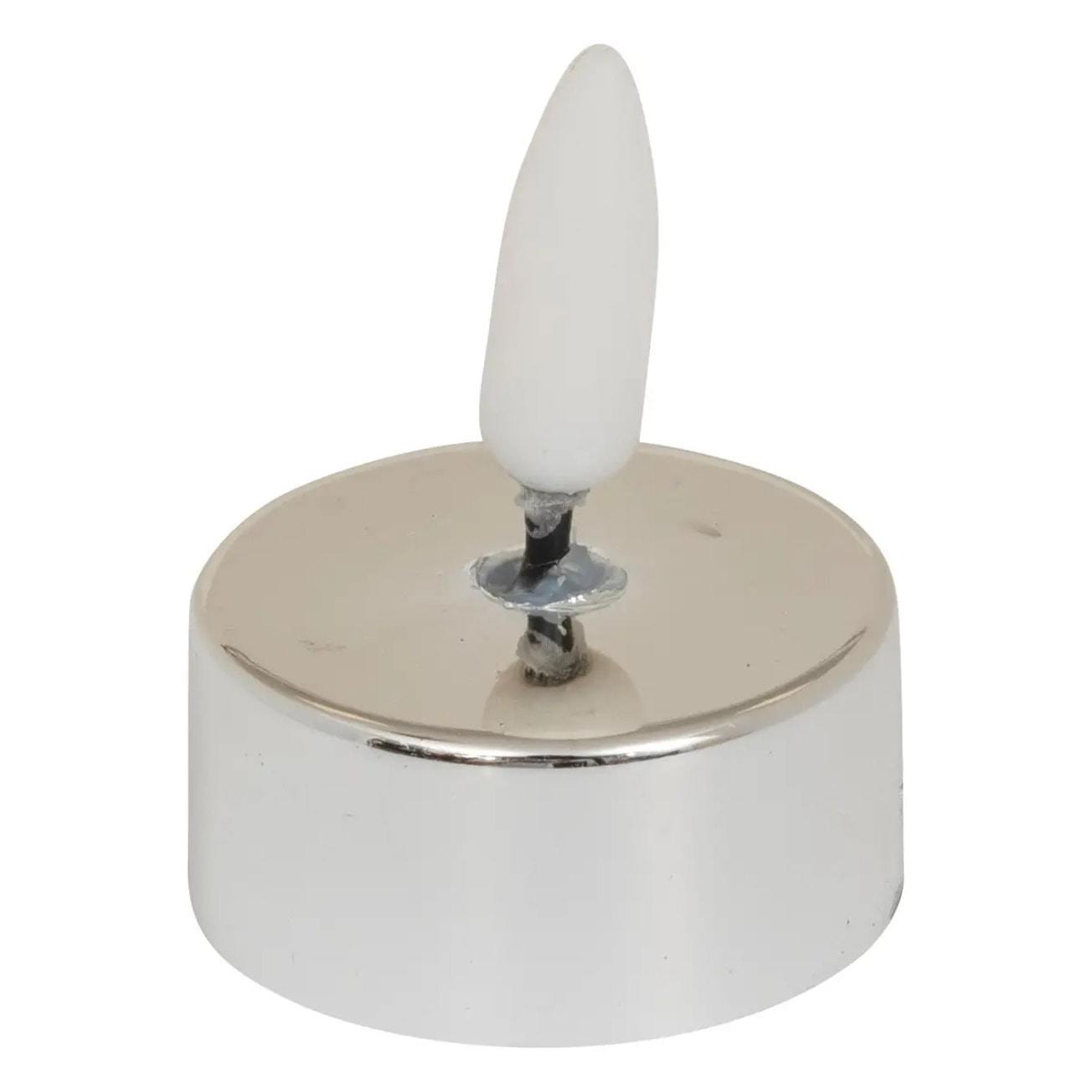 Lot de 8 bougies LED chauffe-plats D.5,5cm métal argent