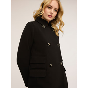 Motivi - Cappotto doppiopetto in poliviscosa - Nero