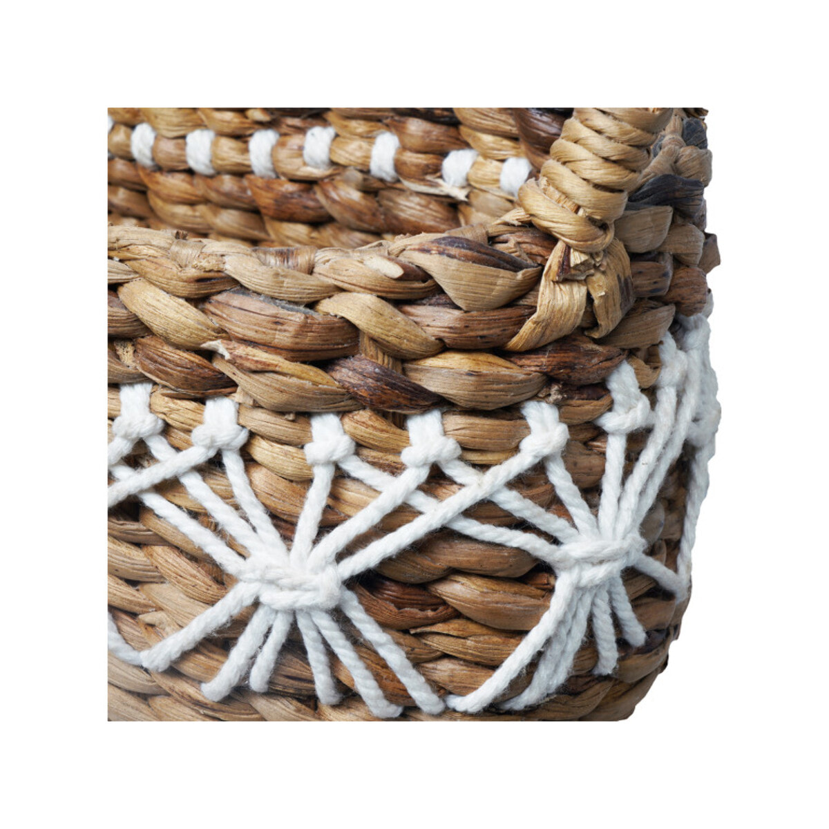 Panier décoratif ovale tressé en jacinthe d’eau avec anses 31 cm - TRICE