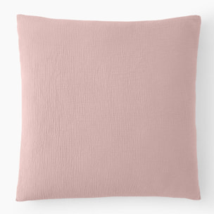 Paire de Taies d'oreiller gaze de coton rose lotus