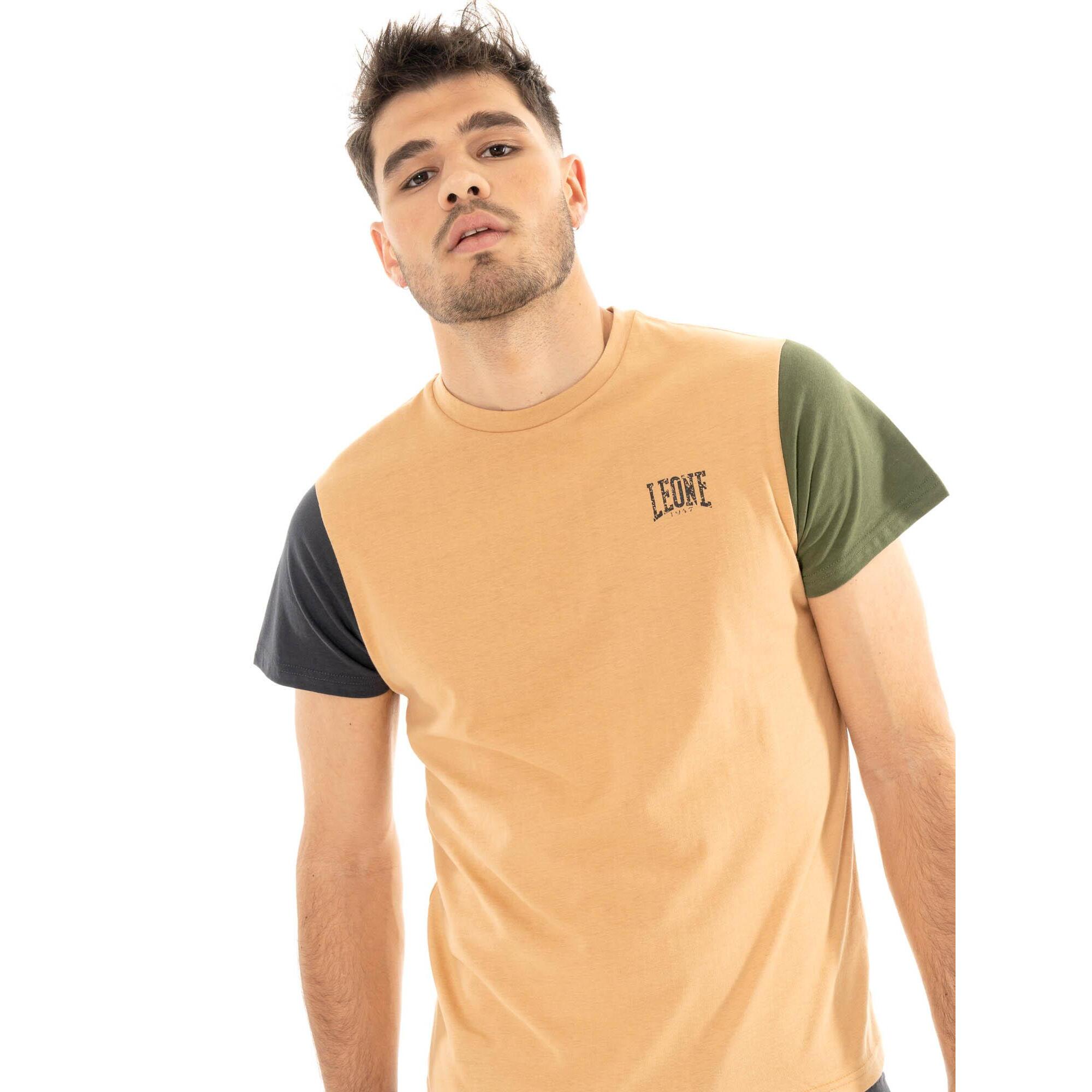 T-shirt uomo a manica corta in contrasto,logo piccolo Leone 1947 Color Block