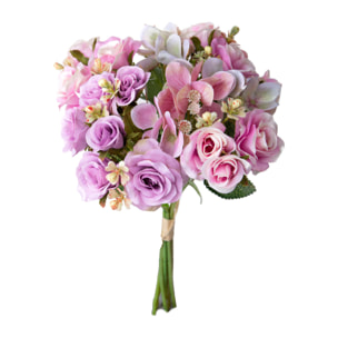 Bouquet Rose/Ortenzie 36 Cm - Pezzi 4 - 22X36X22cm - Colore: Rosa - Bianchi Dino - Fiori Artificiali