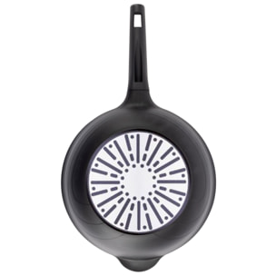 wok ø30cm en aluminio fundido color negro con revestimiento