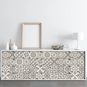 Sticker carrelage - Ambiance Sticker - 60 CARREAUX DE CIMENT MEUBLE AUTHENTIQUES NIHNA - 20x20cm