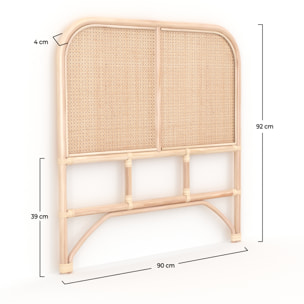 Tête de lit en rotin et cannage 90 cm - Grace