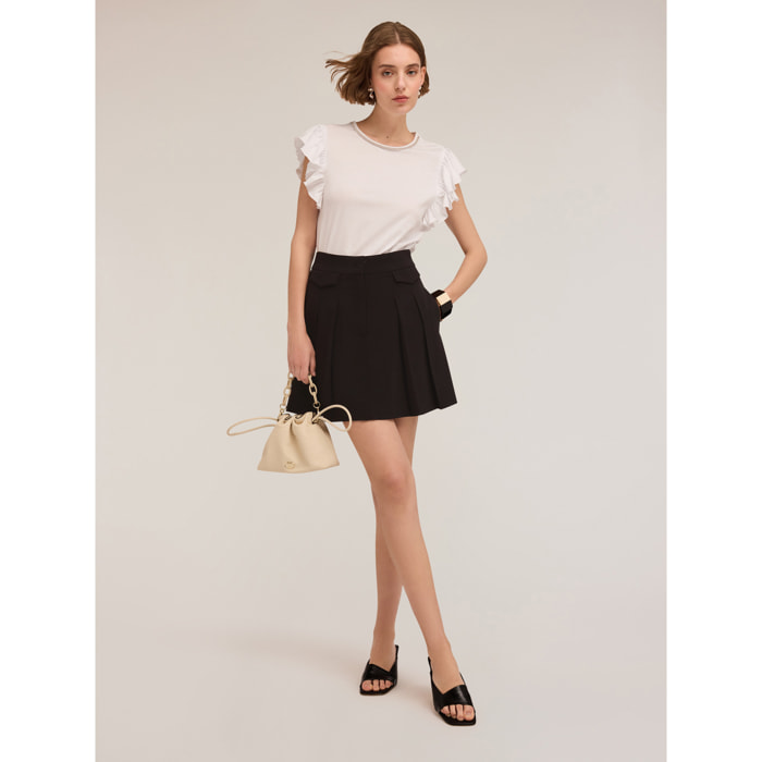 Motivi - T-shirt con scollatura gioiello - Bianco