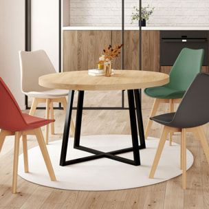 Table à manger extensible Sana 120-160 cm - Bois - Noir