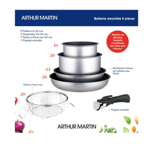 Batterie amovible 6 pcs argent