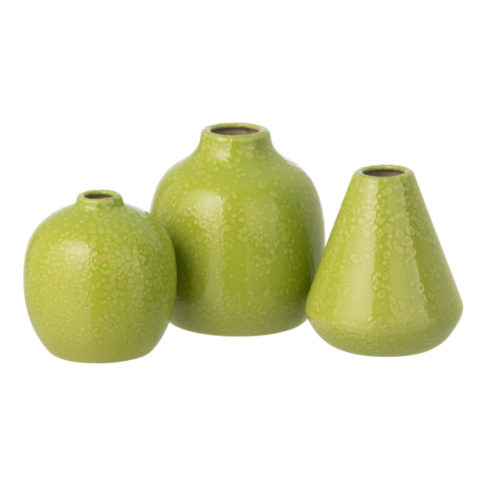 J-Line Vase -porcelaine - vert - 3 pièces