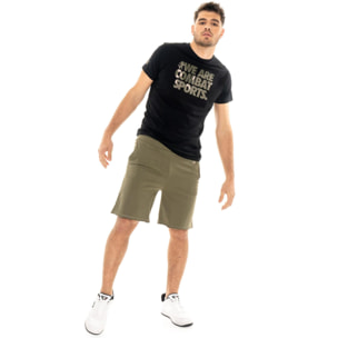 Set completo da uomo con t-shirt e pantaloncino mimetico Leone Military 1947