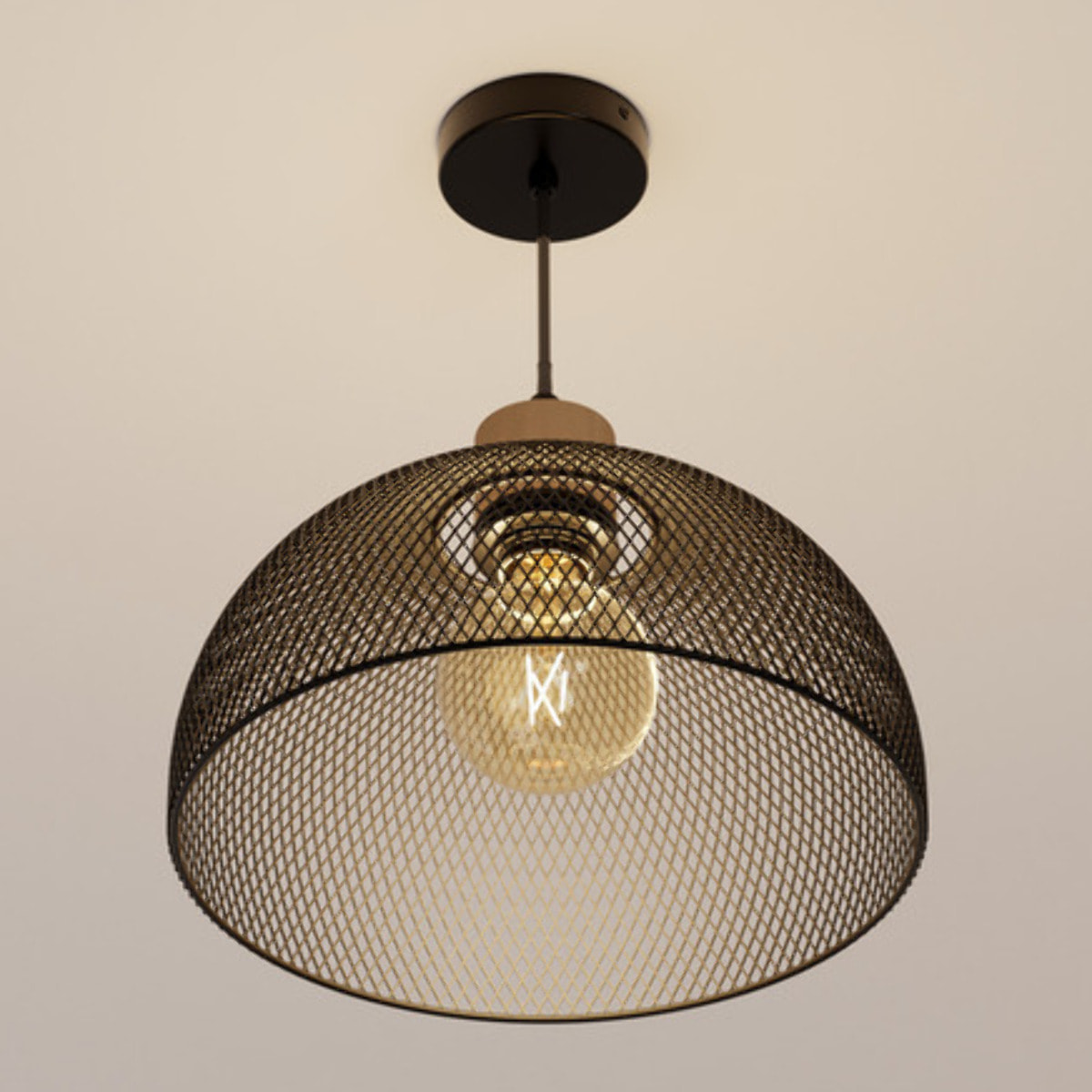 Suspension "Sam" métal noir D30cm