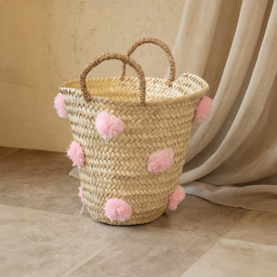 Panier de rangement à pompons - Rose
