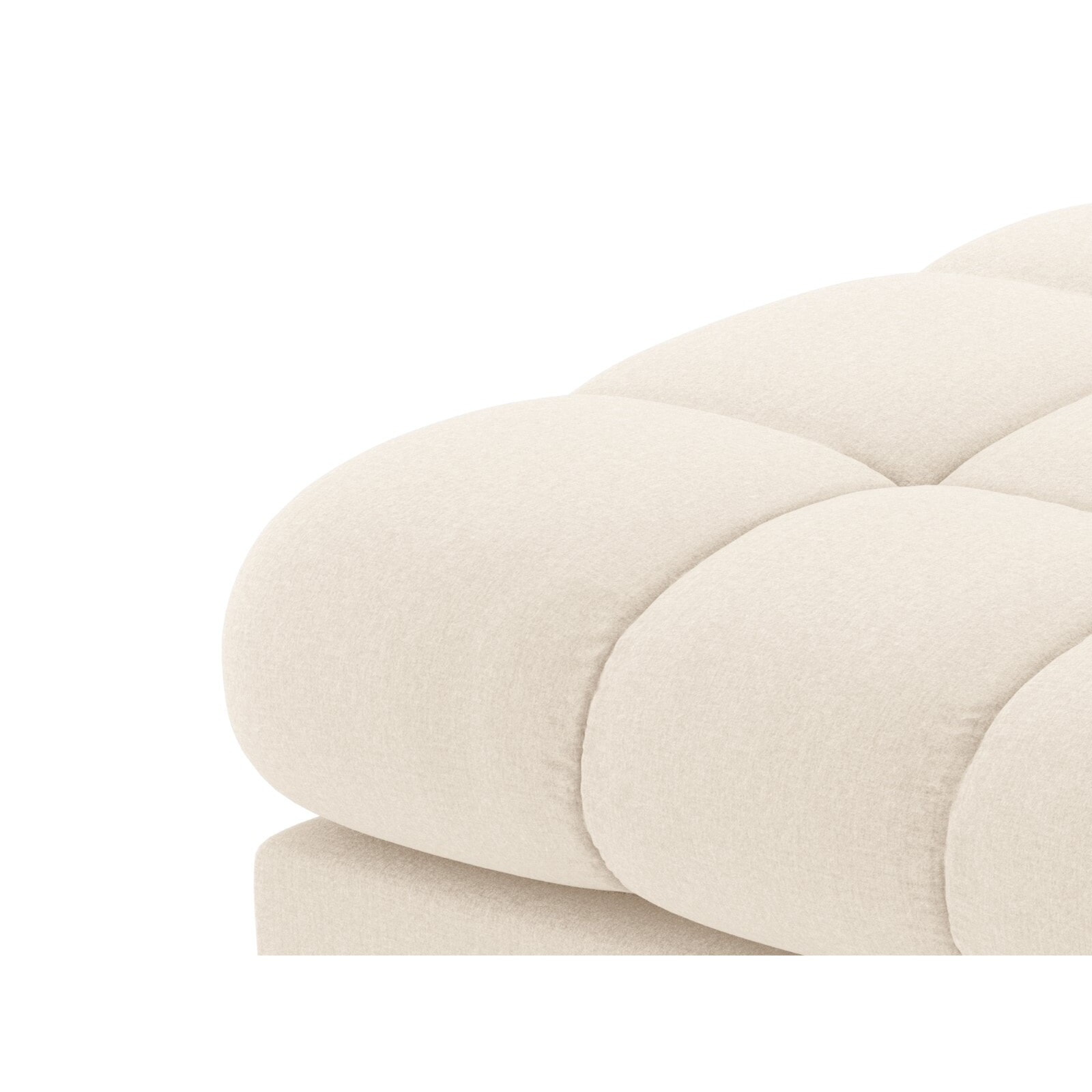 Méridienne droite "Bali" en tissu structurel beige clair